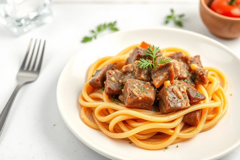 Conceitos visuais relacionados a Receita de Strogonoff de Carne Simples e Rápido para o Dia a Dia