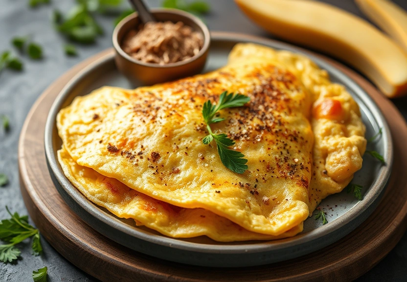 Representação visual: Receita de Omelete Recheado Nutritivo para Jantar Leve